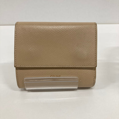 【中古品】【レディース】 CELINE セリーヌ スモール トリフォール ドウォレット カラーBEIGE 保存袋.箱付属 181-260916-ky-07-fuzh 万代Net店