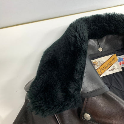 【中古品】【メンズ】 SCHOTT ショット 618M W RIDERS JACKET ライダース ジャケット USA製 襟ボア ライナー付 アウター コート 古着 145-260919-mh-01-fuzh サイズ：36 カラー：ブラック 万代Net店
