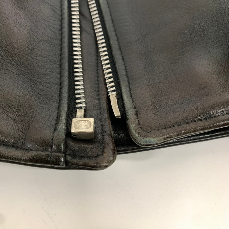 【中古品】【メンズ】 SCHOTT ショット 618M W RIDERS JACKET ライダース ジャケット USA製 襟ボア ライナー付 アウター コート 古着 145-260919-mh-01-fuzh サイズ：36 カラー：ブラック 万代Net店