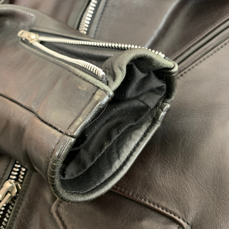 【中古品】【メンズ】 SCHOTT ショット 618M W RIDERS JACKET ライダース ジャケット USA製 襟ボア ライナー付 アウター コート 古着 145-260919-mh-01-fuzh サイズ：36 カラー：ブラック 万代Net店