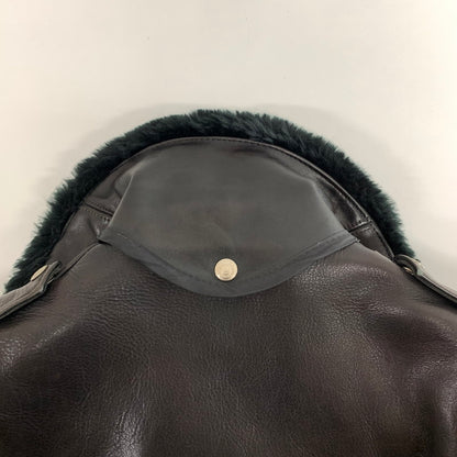 【中古品】【メンズ】 SCHOTT ショット 618M W RIDERS JACKET ライダース ジャケット USA製 襟ボア ライナー付 アウター コート 古着 145-260919-mh-01-fuzh サイズ：36 カラー：ブラック 万代Net店