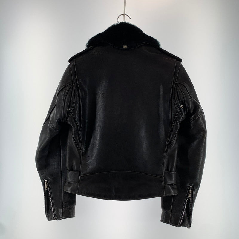 【中古品】【メンズ】 SCHOTT ショット 618M W RIDERS JACKET ライダース ジャケット USA製 襟ボア ライナー付 アウター コート 古着 145-260919-mh-01-fuzh サイズ：36 カラー：ブラック 万代Net店