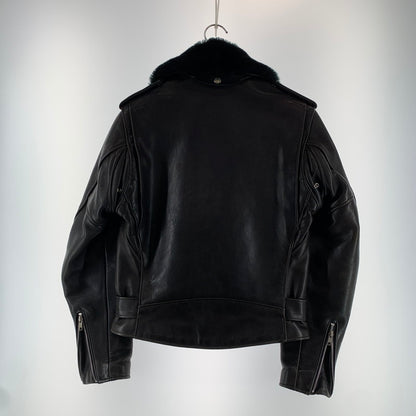 【中古品】【メンズ】 SCHOTT ショット 618M W RIDERS JACKET ライダース ジャケット USA製 襟ボア ライナー付 アウター コート 古着 145-260919-mh-01-fuzh サイズ：36 カラー：ブラック 万代Net店