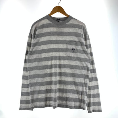 【中古品】【メンズ】 STUSSY ステューシー 90`S 紺タグ 長袖 Tシャツ ロンT トップス 古着 142-260919-mh-06-fuzh サイズ：M カラー：グレー 万代Net店