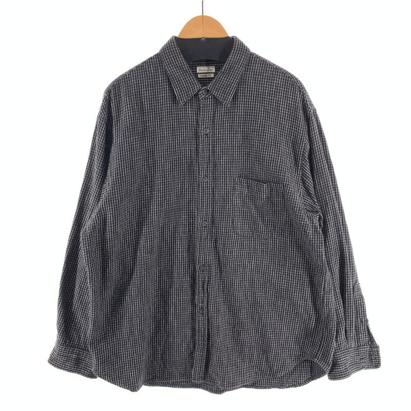 【中古品】【メンズ】 STEVENALAN CHECK SHIRT 長袖シャツ ブランド 古着 140-260920-gm-01-fuzh サイズ：L カラー：ブラック 万代Net店