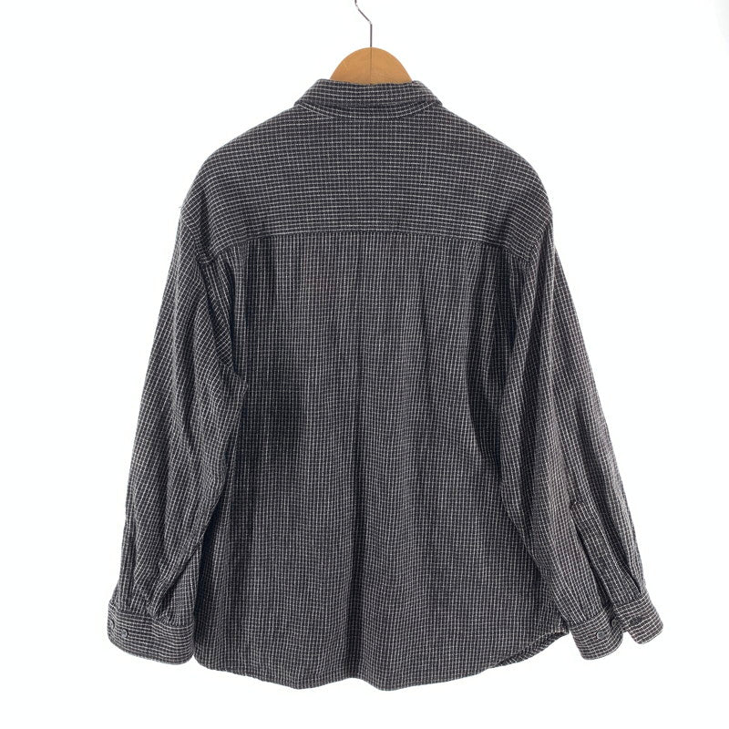 【中古品】【メンズ】 STEVENALAN CHECK SHIRT 長袖シャツ ブランド 古着 140-260920-gm-01-fuzh サイズ：L カラー：ブラック 万代Net店