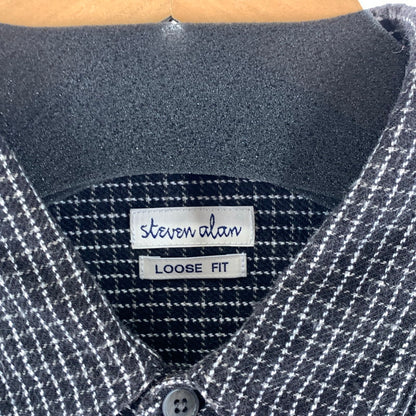 【中古品】【メンズ】 STEVENALAN CHECK SHIRT 長袖シャツ ブランド 古着 140-260920-gm-01-fuzh サイズ：L カラー：ブラック 万代Net店