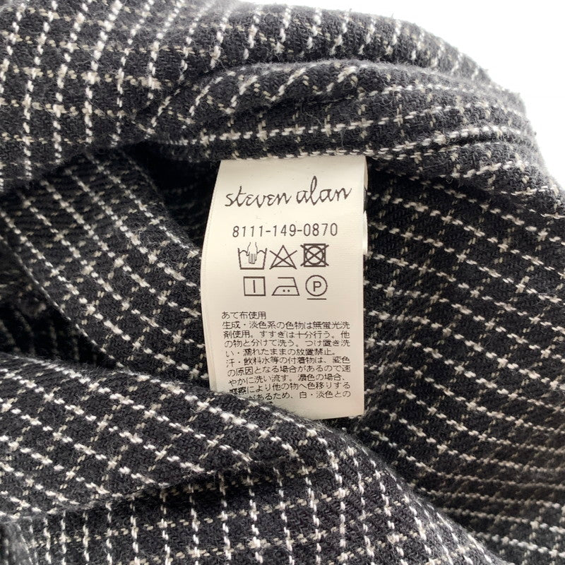 【中古品】【メンズ】 STEVENALAN CHECK SHIRT 長袖シャツ ブランド 古着 140-260920-gm-01-fuzh サイズ：L カラー：ブラック 万代Net店