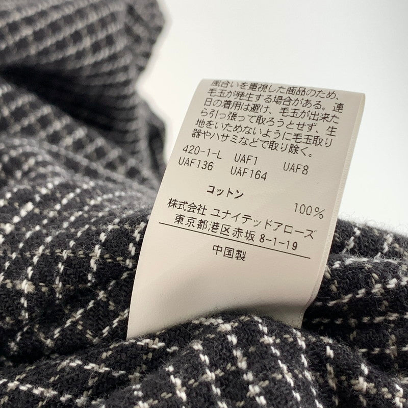 【中古品】【メンズ】 STEVENALAN CHECK SHIRT 長袖シャツ ブランド 古着 140-260920-gm-01-fuzh サイズ：L カラー：ブラック 万代Net店