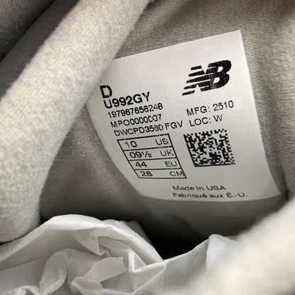 【中古品】【メンズ】 NEW BALANCE ニューバランス U992GY 992 "GRAY" (2025 2026) スニーカー 靴 162-260809-hi-22-fuzh サイズ：28cm カラー：グレー 万代Net店