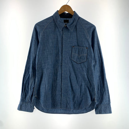 【中古品】【メンズ】 DELUXEWARE デラックスウエア 7644B 40S CHAMBRAY SHIRT シャンブレー ワーク シャツ 長袖 トップス 古着 145-260919-mh-04-fuzh サイズ：L カラー：ブルー 万代Net店