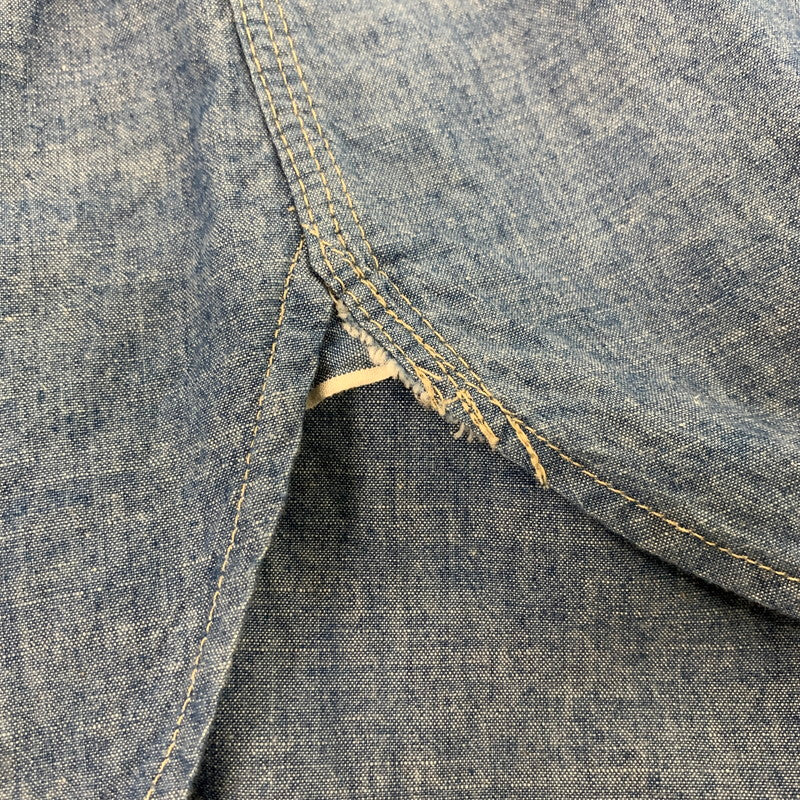 【中古品】【メンズ】 DELUXEWARE デラックスウエア 7644B 40S CHAMBRAY SHIRT シャンブレー ワーク シャツ 長袖 トップス 古着 145-260919-mh-04-fuzh サイズ：L カラー：ブルー 万代Net店