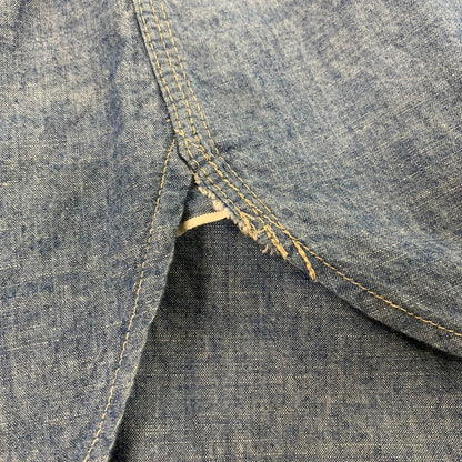 【中古品】【メンズ】 DELUXEWARE デラックスウエア 7644B 40S CHAMBRAY SHIRT シャンブレー ワーク シャツ 長袖 トップス 古着 145-260919-mh-04-fuzh サイズ：L カラー：ブルー 万代Net店