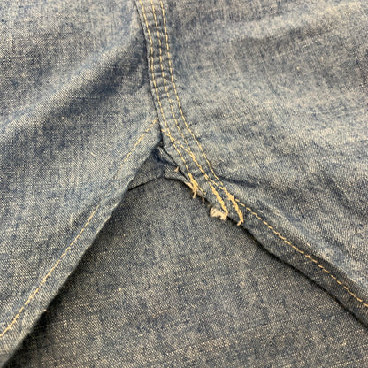 【中古品】【メンズ】 DELUXEWARE デラックスウエア 7644B 40S CHAMBRAY SHIRT シャンブレー ワーク シャツ 長袖 トップス 古着 145-260919-mh-04-fuzh サイズ：L カラー：ブルー 万代Net店