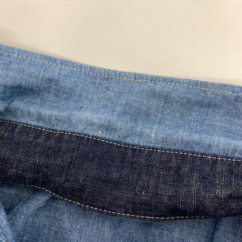【中古品】【メンズ】 DELUXEWARE デラックスウエア 7644B 40S CHAMBRAY SHIRT シャンブレー ワーク シャツ 長袖 トップス 古着 145-260919-mh-04-fuzh サイズ：L カラー：ブルー 万代Net店