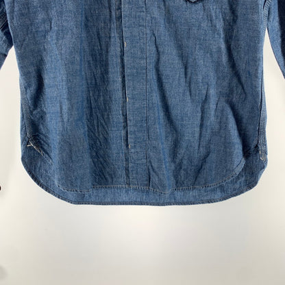 【中古品】【メンズ】 DELUXEWARE デラックスウエア 7644B 40S CHAMBRAY SHIRT シャンブレー ワーク シャツ 長袖 トップス 古着 145-260919-mh-04-fuzh サイズ：L カラー：ブルー 万代Net店