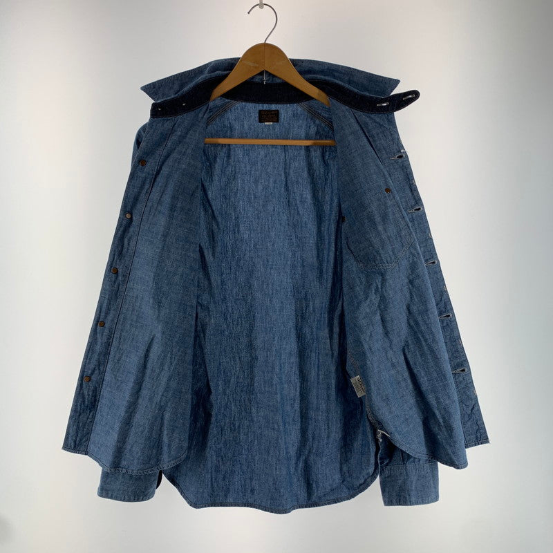 【中古品】【メンズ】 DELUXEWARE デラックスウエア 7644B 40S CHAMBRAY SHIRT シャンブレー ワーク シャツ 長袖 トップス 古着 145-260919-mh-04-fuzh サイズ：L カラー：ブルー 万代Net店