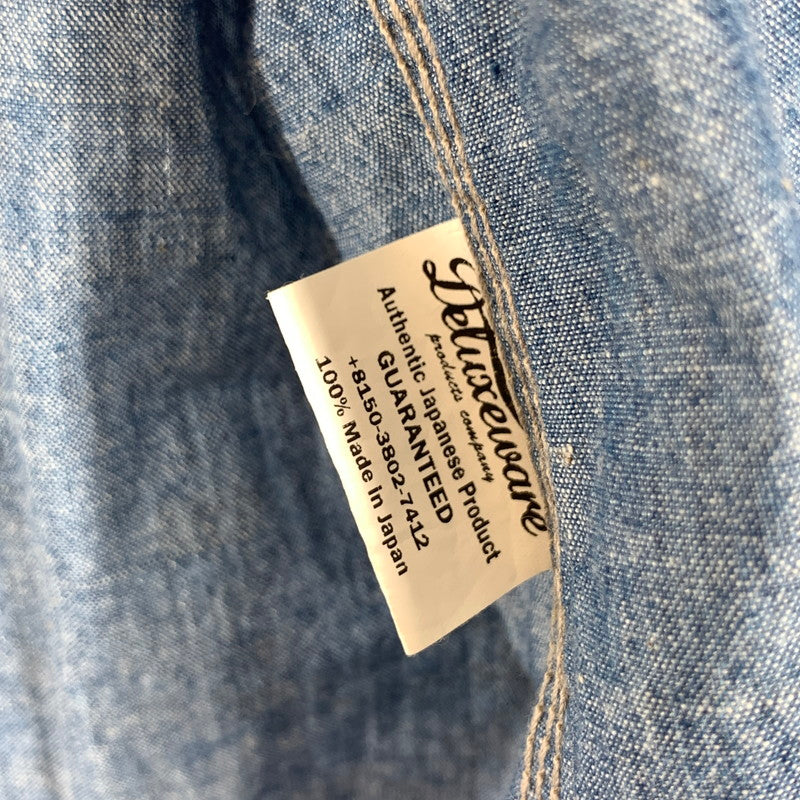【中古品】【メンズ】 DELUXEWARE デラックスウエア 7644B 40S CHAMBRAY SHIRT シャンブレー ワーク シャツ 長袖 トップス 古着 145-260919-mh-04-fuzh サイズ：L カラー：ブルー 万代Net店