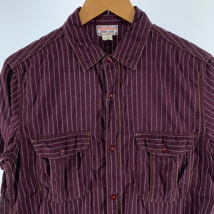 【中古品】【メンズ】 FREEWHEELERS UNION SPECIAL フリーホイラーズ ユニオンスペシャル 半袖シャツ トップス ブランド 古着 145-260922-gm-09-fuzh サイズ：16 カラー：ワインレッド 万代Net店