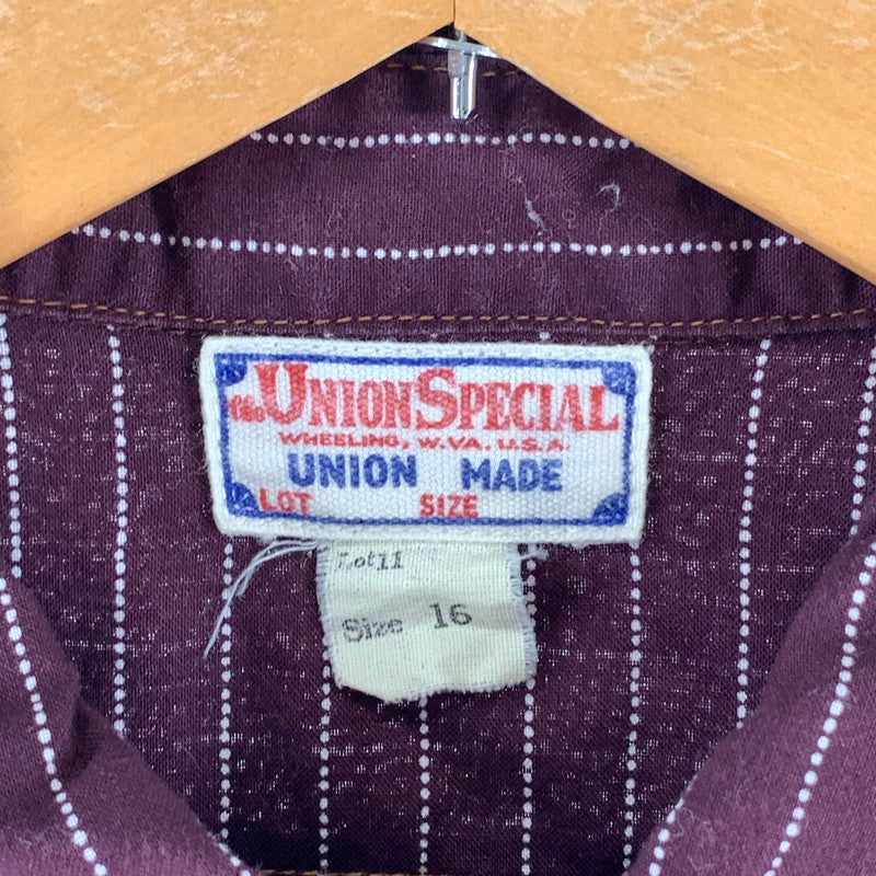 【中古品】【メンズ】 FREEWHEELERS UNION SPECIAL フリーホイラーズ ユニオンスペシャル 半袖シャツ トップス ブランド 古着 145-260922-gm-09-fuzh サイズ：16 カラー：ワインレッド 万代Net店