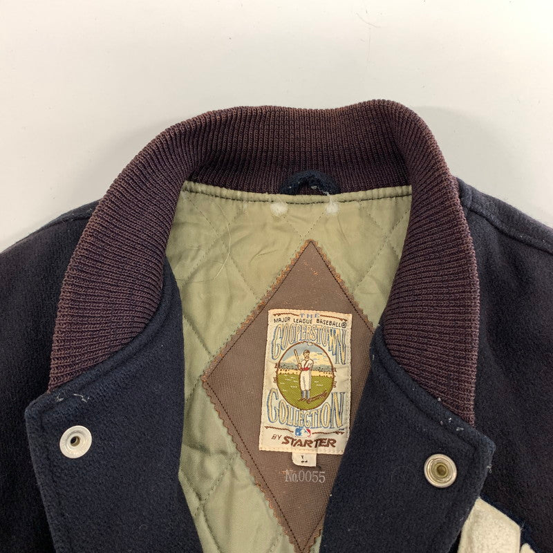 【中古品】【メンズ】 STARTER スターター COOPERSTOWN クーパーズタウン ウール スタジャン アウター コート 古着 145-260919-mh-02-fuzh サイズ：L カラー：ネイビー 万代Net店