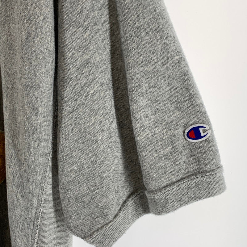 【中古品】【メンズ】 WIND AND SEA×CHAMPION REVERSE WAVE HALF SLEEVE CREW NECK SWEAT SHIRT リバースウィーブ 半袖スウェット 142-260809-hi-03-fuzh サイズ：XL カラー：グレー 万代Net店