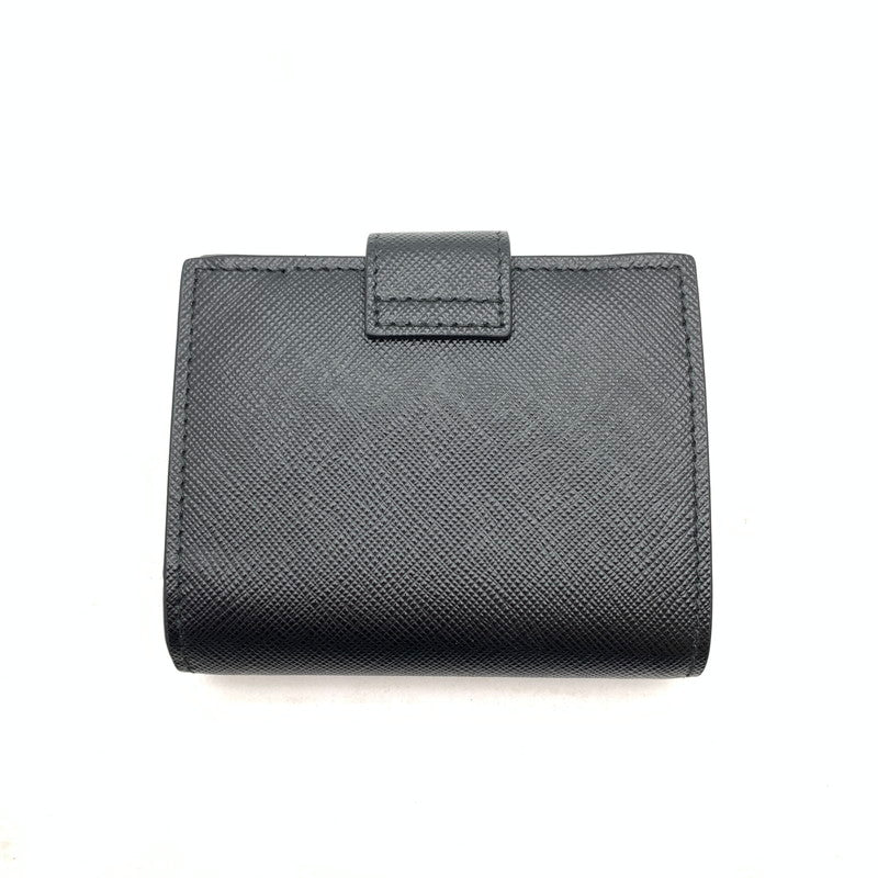 【中古品】【メンズ】 PRADA プラダ サフィアーノレザー トライアングルロゴ 二つ折り ミニ財布 財布 ウォレット 181-260809-hi-19-fuzh カラー：ブラック 万代Net店