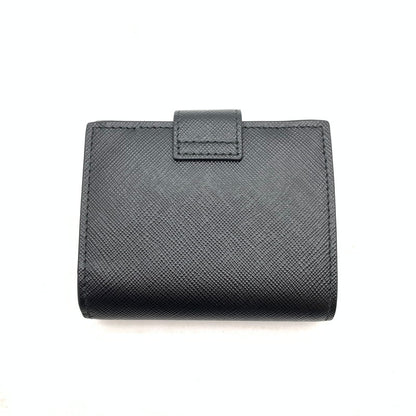 【中古品】【メンズ】 PRADA プラダ サフィアーノレザー トライアングルロゴ 二つ折り ミニ財布 財布 ウォレット 181-260809-hi-19-fuzh カラー：ブラック 万代Net店