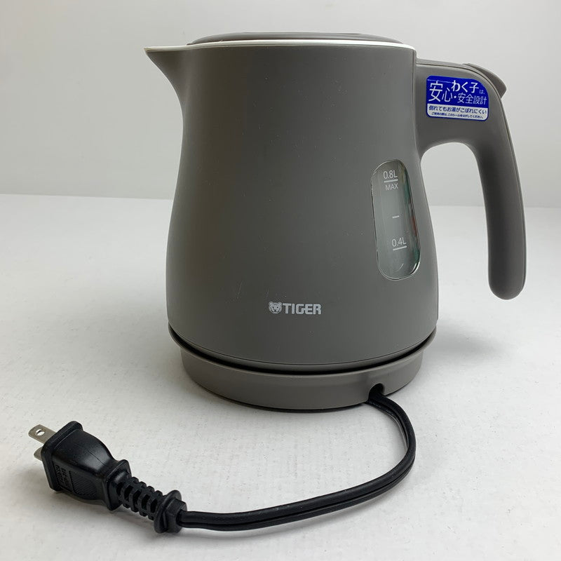 【中古品】 TIGER タイガー PCM-A080 電気ケトル わく子 0.8L 18年製 098-260925-mh-30-fuz カラー：アッシュグレー 万代Net店