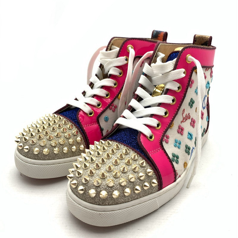 【中古品】【レディース】 CHRISTIAN LOUBOUTIN クリスチャンルブタン ハイカットスニーカー シューズ 靴 183-260920-gm-36-fuzh サイズ：36 カラー：ピンク 万代Net店