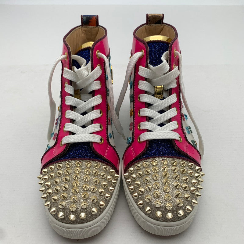 【中古品】【レディース】 CHRISTIAN LOUBOUTIN クリスチャンルブタン ハイカットスニーカー シューズ 靴 183-260920-gm-36-fuzh サイズ：36 カラー：ピンク 万代Net店