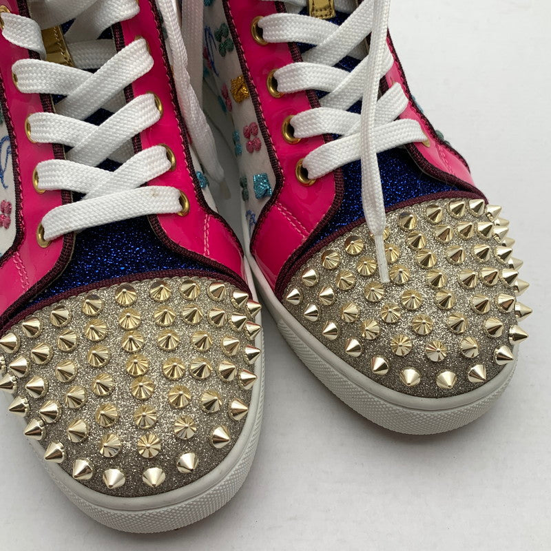 【中古品】【レディース】 CHRISTIAN LOUBOUTIN クリスチャンルブタン ハイカットスニーカー シューズ 靴 183-260920-gm-36-fuzh サイズ：36 カラー：ピンク 万代Net店