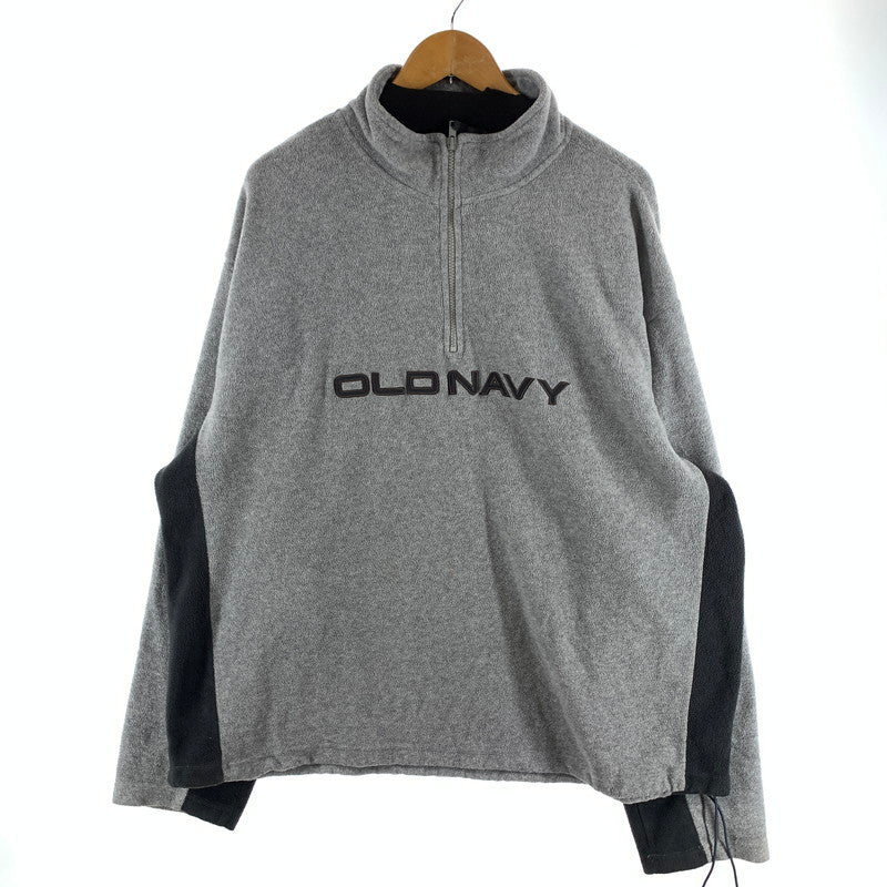 【中古品】【メンズ】 OLD NAVY オールドネイビー ハーフジップフリース ジャケット オーバーサイズ ドローコード ブランド 古着 145-260922-gm-06-fuzh サイズ：XXL カラー：グレー 万代Net店