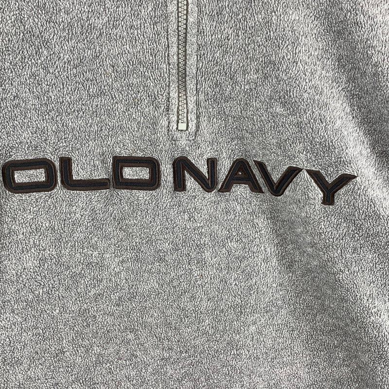 【中古品】【メンズ】 OLD NAVY オールドネイビー ハーフジップフリース ジャケット オーバーサイズ ドローコード ブランド 古着 145-260922-gm-06-fuzh サイズ：XXL カラー：グレー 万代Net店