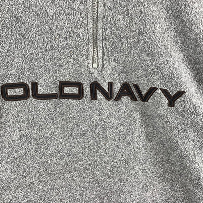 【中古品】【メンズ】 OLD NAVY オールドネイビー ハーフジップフリース ジャケット オーバーサイズ ドローコード ブランド 古着 145-260922-gm-06-fuzh サイズ：XXL カラー：グレー 万代Net店