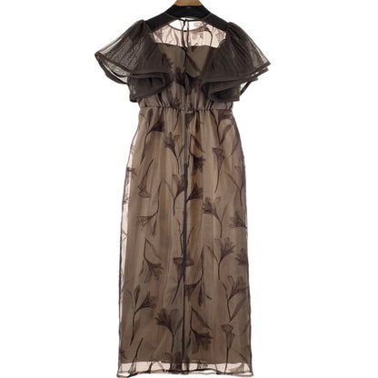 【中古品】【レディース】 LE RURE リルアー ワンピース BROWN.BEIGE 女性 上品 エレガント パーティー ドレス ワンピ おしゃれ オシャレ お洒落 170-260927-io-08-fuzh サイズ：M カラー：ブラウンベージュ 万代Net店