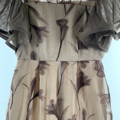 【中古品】【レディース】 LE RURE リルアー ワンピース BROWN.BEIGE 女性 上品 エレガント パーティー ドレス ワンピ おしゃれ オシャレ お洒落 170-260927-io-08-fuzh サイズ：M カラー：ブラウンベージュ 万代Net店