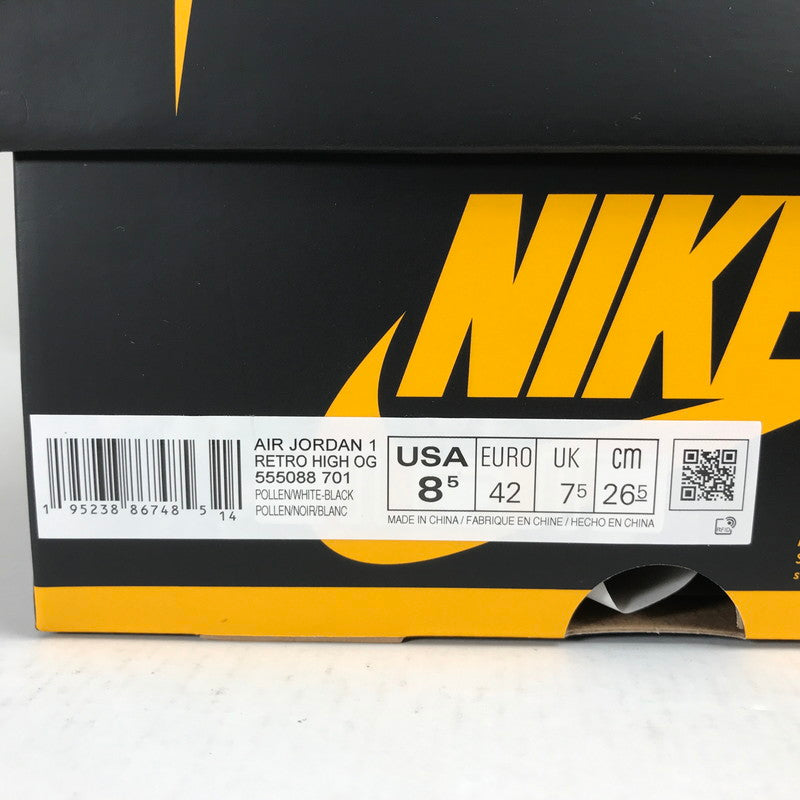 【中古品】【メンズ】 NIKE ナイキ 555088-701 AIR JORDAN 1 HIGH OG "POLLEN" エアジョーダン 1 ハイ スニーカー 靴 160-260925-mh-01-fuzh サイズ：26.5cm カラー：ブラック イエロー 万代Net店