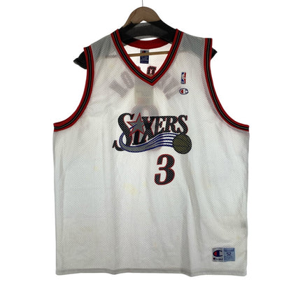 【中古品】【メンズ】 CHAMPION チャンピオン 17765-045 タンクトップ NBA 76ers Allen Iverson アレン・アイバーソン 148-260923-gm-29-fuzh サイズ：XXL カラー：ホワイト 万代Net店