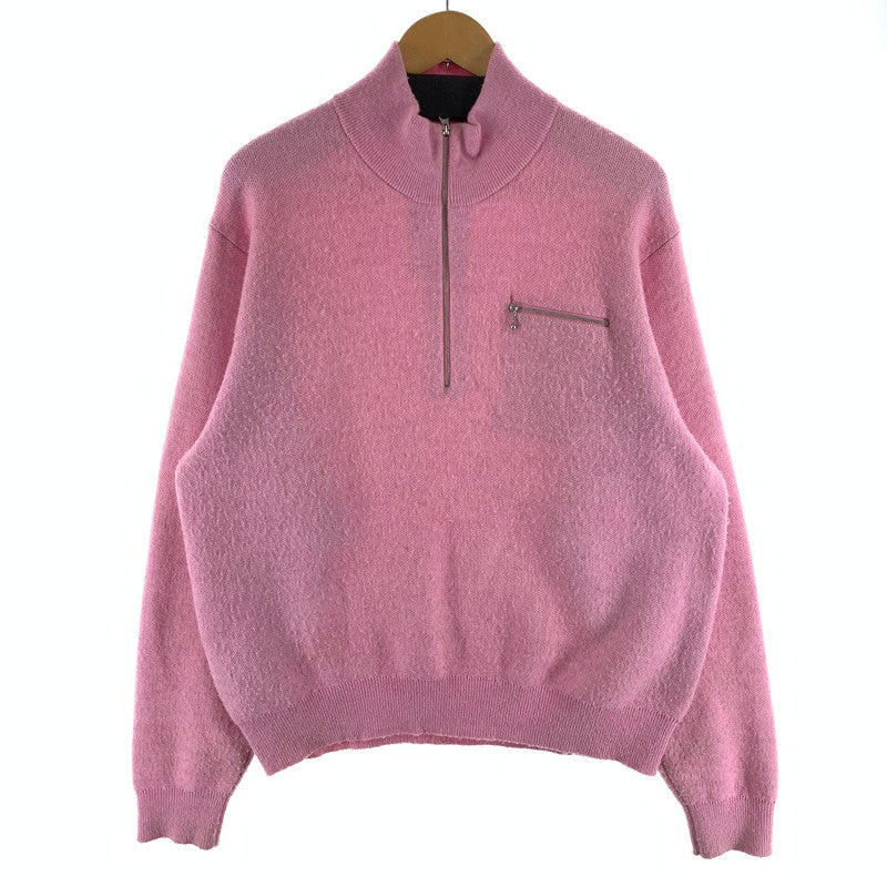 【中古品】【メンズ】 STUSSY ステューシー 117219 HALF ZIP MOCK NECK SWEATER ジップモックネックセーター ニット ブランド 古着 142-260923-gm-28-fuzh サイズ：M カラー：ピンク 万代Net店