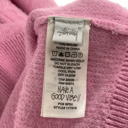 【中古品】【メンズ】 STUSSY ステューシー 117219 HALF ZIP MOCK NECK SWEATER ジップモックネックセーター ニット ブランド 古着 142-260923-gm-28-fuzh サイズ：M カラー：ピンク 万代Net店