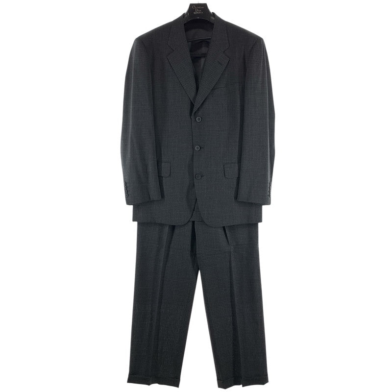 【中古品】【メンズ】 CHRISTIAN DIOR MONSIEUR クリスチャン・ディオール ムッシュ スーツセットアップ 3ピース ウール100% 裏地キュプラ 141-260921-gm-32-fuzh サイズ：A-6 カラー：ブラック 万代Net店