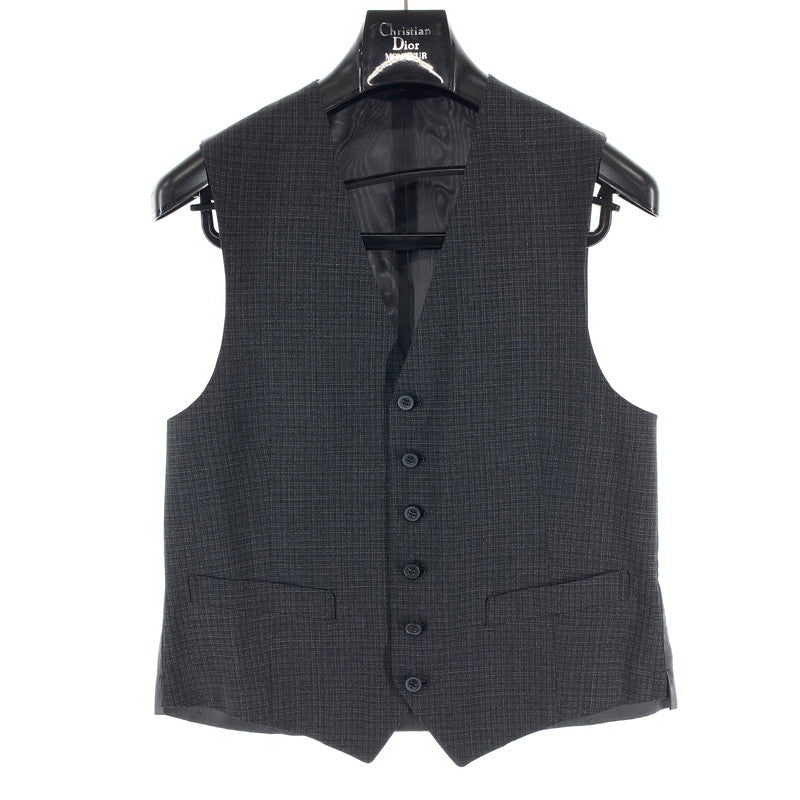 【中古品】【メンズ】 CHRISTIAN DIOR MONSIEUR クリスチャン・ディオール ムッシュ スーツセットアップ 3ピース ウール100% 裏地キュプラ 141-260921-gm-32-fuzh サイズ：A-6 カラー：ブラック 万代Net店