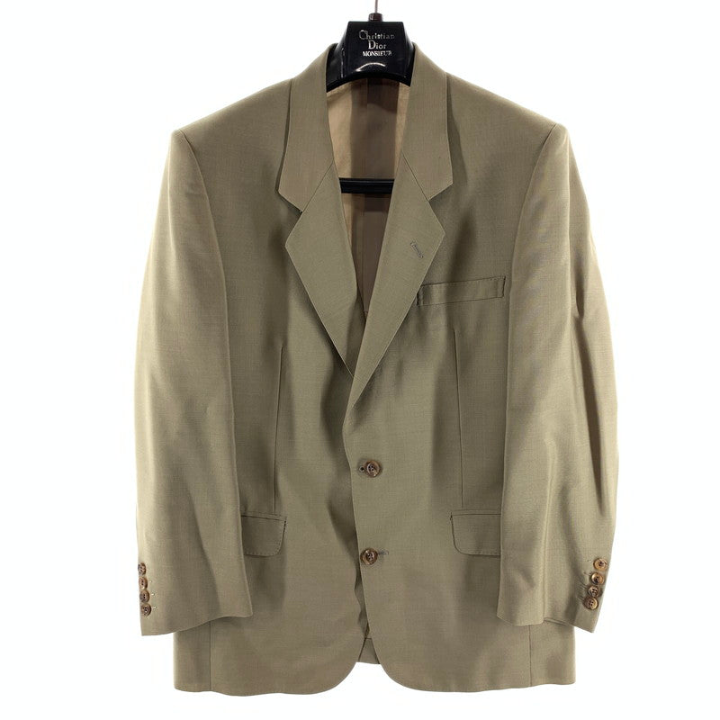 【中古品】【メンズ】 CHRISTIAN DIOR MONSIEUR クリスチャン・ディオール ムッシュ スーツ セットアップ ウール100% 裏地キュプラ モヘア混 141-260921-gm-31-fuzh サイズ：A-6 カラー：ベージュ ブラウン 万代Net店