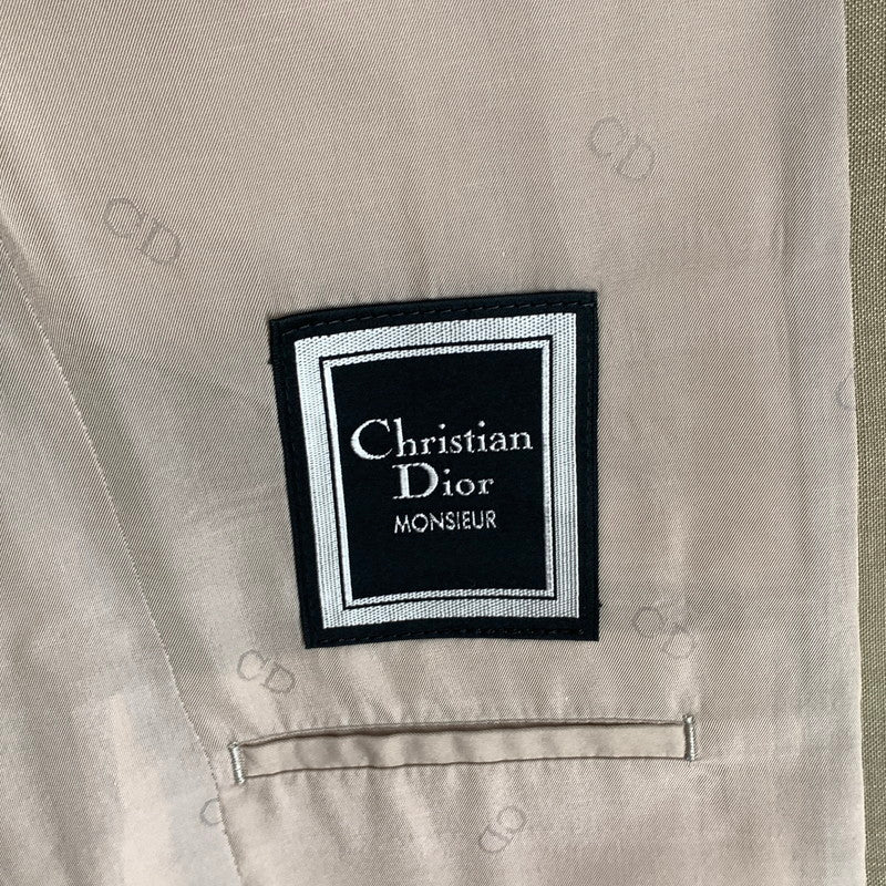 【中古品】【メンズ】 CHRISTIAN DIOR MONSIEUR クリスチャン・ディオール ムッシュ スーツ セットアップ ウール100% 裏地キュプラ モヘア混 141-260921-gm-31-fuzh サイズ：A-6 カラー：ベージュ ブラウン 万代Net店
