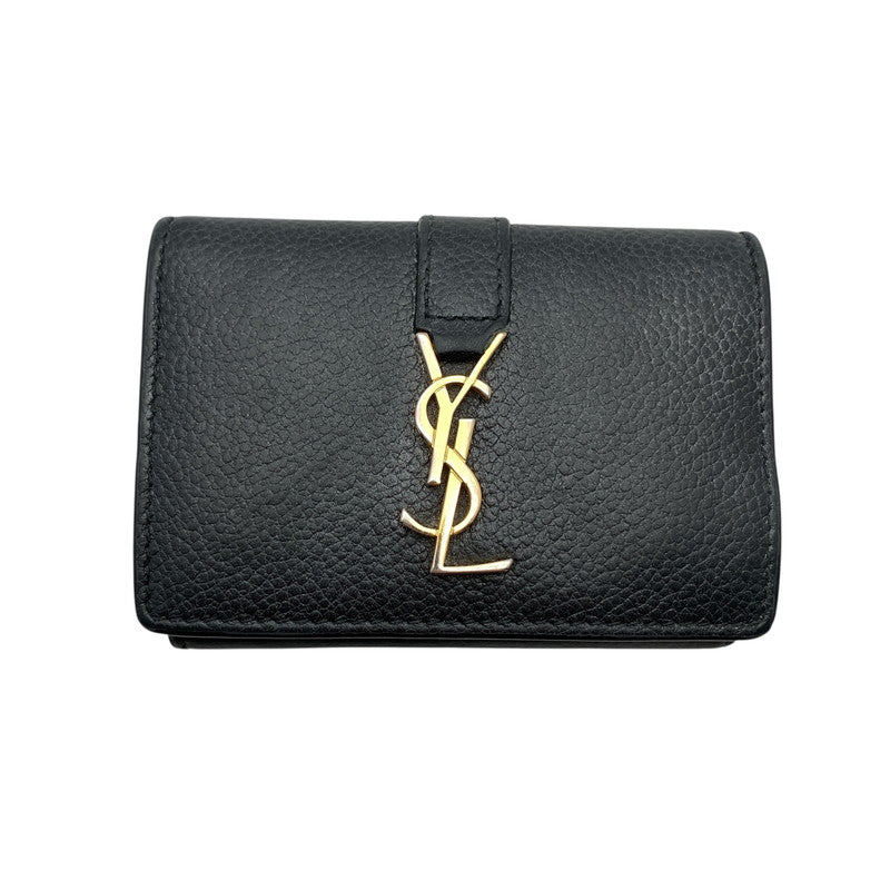 【中古品】【メンズ】 SAINT LAURENT サンローラン 669959 ORIGAMI TINY WALLET レザー 3つ折り財布 ウォレット ブランド 181-260921-gm-41-fuzh カラー：ブラック 万代Net店