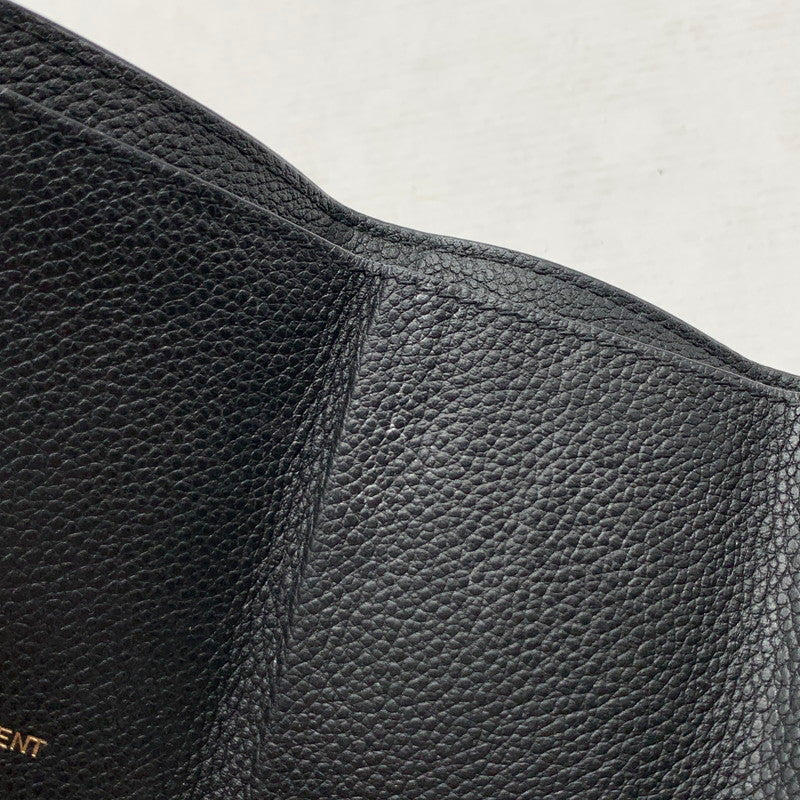 【中古品】【メンズ】 SAINT LAURENT サンローラン 669959 ORIGAMI TINY WALLET レザー 3つ折り財布 ウォレット ブランド 181-260921-gm-41-fuzh カラー：ブラック 万代Net店