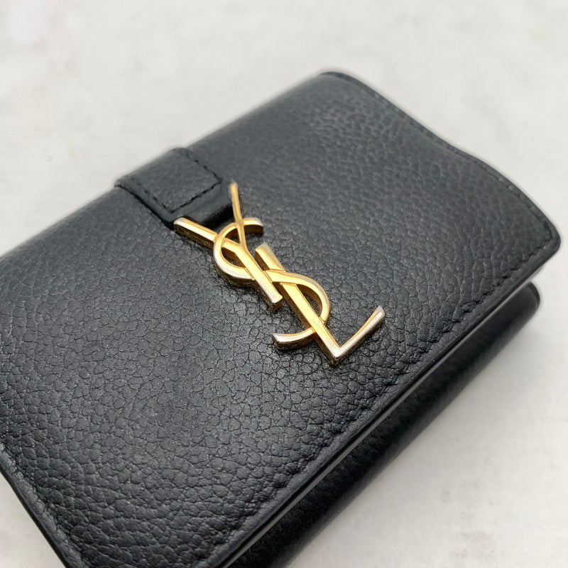 【中古品】【メンズ】 SAINT LAURENT サンローラン 669959 ORIGAMI TINY WALLET レザー 3つ折り財布 ウォレット ブランド 181-260921-gm-41-fuzh カラー：ブラック 万代Net店