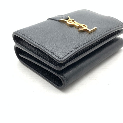 【中古品】【メンズ】 SAINT LAURENT サンローラン 669959 ORIGAMI TINY WALLET レザー 3つ折り財布 ウォレット ブランド 181-260921-gm-41-fuzh カラー：ブラック 万代Net店