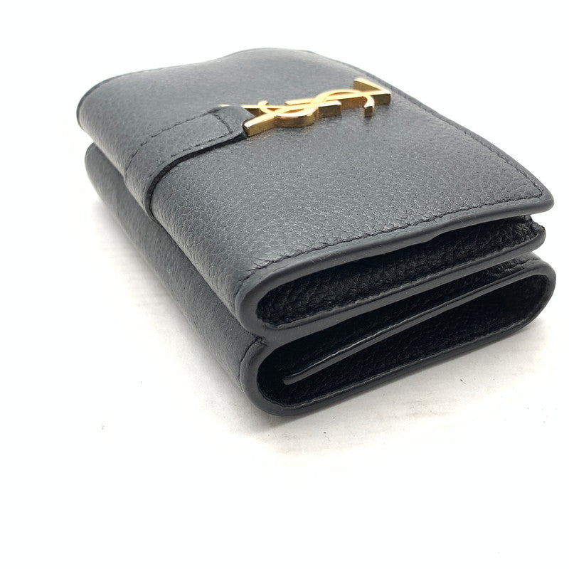 【中古品】【メンズ】 SAINT LAURENT サンローラン 669959 ORIGAMI TINY WALLET レザー 3つ折り財布 ウォレット ブランド 181-260921-gm-41-fuzh カラー：ブラック 万代Net店